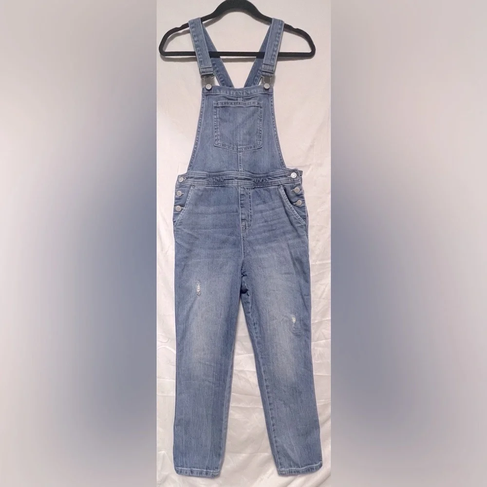 Cat & Jack Classic Blue Denim Overalls | Fall | Trendy | Casual | Cotton - Picture 2 of 15